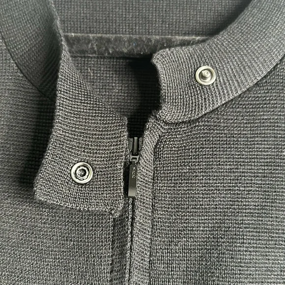 Eileen fisher slik cotton blend zip up knit jacket shirt L black quilt luxury - Picture 7 of 10